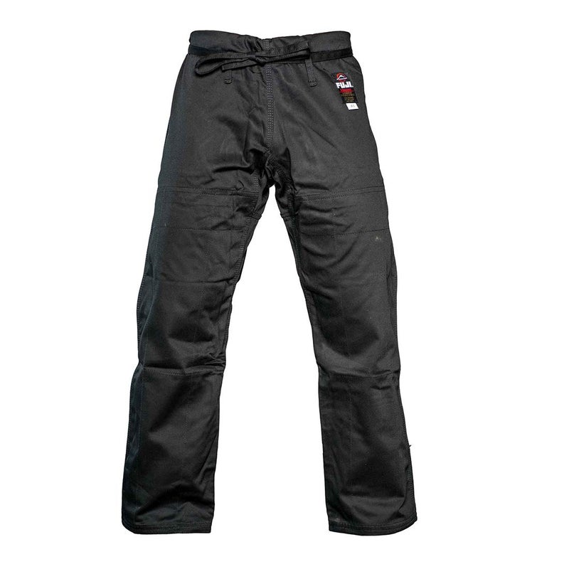 FUJI Sports Brazilian Jiu-Jitsu Gi Pants â€“ Adult BJJ Pants, Flat Drawstring, Reinforced Cotton, For Training & Competition, Black, Size, A2 - Image 1
